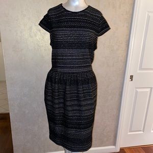 St John Metallic Knit Sheath Dress
